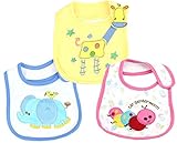 Felimoa 赤ちゃん よだれかけ 布エプロン (毛虫,ゾウ,キリン)