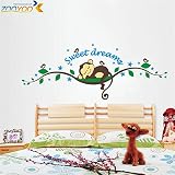 funnypicker Sweet Dream Cartoon Monkeyの壁のステッカー子供部屋ホームデコレーションDIY寝室adesivoドParedeデカール壁画アート