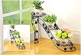 Plant shelf アイアンフラワーポットラック、3-4ティアードプラントディスプレイスタンド盆栽ホルダーホームガーデンパティオインテリアシェルフホルダー Flower racks ( 色 : ブ