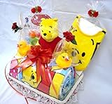 ご出産お祝い＜おむつケーキ＞　人気のロールケーキ風のかわいいおむつケーキ　ディズニーG (くまのプーさん）