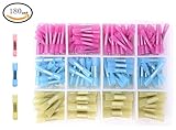 Qadira 180pcs絶縁熱収縮Buttコネクタ電気端子10 – 22 AWGワイヤキット