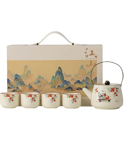 Amazon.co.jp: Zxyler和風クラシック磁器茶具8点セット｜急須付き湯呑