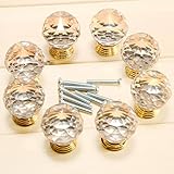 キラキラクリスタル　ドア取っ手　ドレッサー/タンス/キャビネット/棚に汎用　便利な引き出しハンドル・ドレスアップノブ　8個入（ネジ付き）