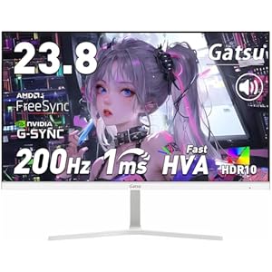 Gatsu ゲーミングモニター 白 23.8インチ 200Hz 1ms Fast HVAパネル  