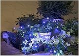 タカショー 電池式 LEDクラスター20球 ホワイト&ブルー