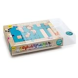 Erzi German Wooden Toy Building Blocks 36 x 21 x 6.2cm Turquois [並行輸入品]