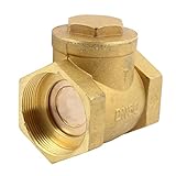 uxcell 水ゲートシングル方向弁 5cm 57mm メススレッド径 デュアルポート 真鍮