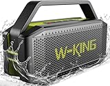 Bluetooth スピーカー、W-KING 60W RMS(100W ピーク)大音量 ポータブル ブルートゥース スピーカー IPX6防水 重低音、40時間再生、大容量パワーバンク搭載、アウトドア パワフル ステレオスピーカー、Bluetooth 5.0、TFカード、AUX、NFC、EQ