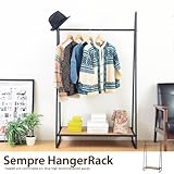 ブラウン／ハンガーラック コートハンガー ハンガー ラック ゼブラウッド 木製 棚付き 棚 幅91cm シンプル レトロ ビンテージ クール スチール モダン ブラック