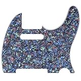 Musiclily 8穴 TL テレキャスターピックガードFender USA/メキシコスタンダードTeleエレキギター用、アバロン貝柄4P