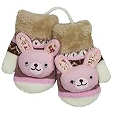 キッズ ひも付きミトン型アニマル手袋　6色 POM&MIMIE ワンサイズ,MIMIE (White)