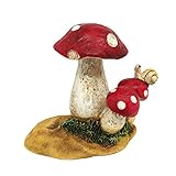 ミニチュア ガーデンオブジェ・置物 （親子キノコ・レッド） EDC-0450