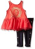 Juicy Couture Baby Girls' Jersey with Knit Mesh Accent Top and Leggings Red Icing 0-3 Months [並行輸入品]