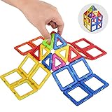 磁気、basen磁気タイル建物ブロック教育玩具磁気ブロックBuilding Set for Kids withストレージバッグ – 40個