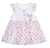 Aライン ワンピース 女の子 ベビー 73㎝ 花柄A 花柄B 苺柄 ボーダー柄 春夏 スカート (苺柄)