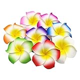 100個セット 混合色 スポンジ プルメリア 造花 ハンドメイド ホワイト イエロー お花 DIY手作業 結婚式 パーティー用 飾り付け 5cm