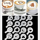 Lorny(TM) 16PCS /セットファッションカプチーノコーヒーバリスタステンシルファンシーコーヒーダスタースプレーツール送料無料D26