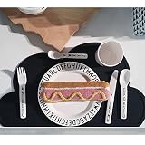 ZDTech Kids Silicone Cloud Placemat Slip Resistant Baby Infant Plate Table Mat Portable (Black) by Z