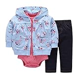 3点セット（上着＋ロンパース＋パンツ）　かわいい　桃の花　プリント　ベビー服　女の子　赤ちゃん服　幼児　子供服　女の子 フード付き　長袖　5サイズ　キッズ服　ロンパース カバーオール　満月/出産祝い/
