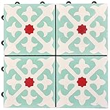 ジョイントセメントタイル イルフェボン アイボリー&ブルー 30cm角 1枚単品 14CM301