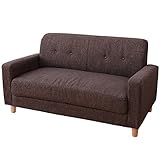 山善(YAMAZEN) ポケットコイル アームソファー(幅134)2人掛け ダークブラウン PKDS-135(DBR3)