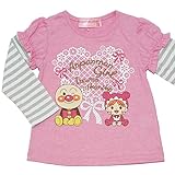 2017年 春物 アンパンマンガール 天竺 フェイクレイヤードパフ袖 長袖Ｔシャツ Anpanman Girl ピンク◇90cm