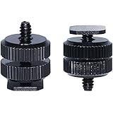 JUTOSU カメラシューアダプター ネジアダプター 2ペア入り ネジ付シュー 1/4インチ 三脚ネジアダプター フラッシュホットシュー部品 ノーブランド品 対応 DSLRリグ/三脚/一眼レフ/ビデオカメラ