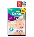パンパースアクティブフィットおむつサイズ5月額パック - 136おむつ (Pampers) (x2) - Pampers Active Fit Nappies Size 5 Monthly Pack 