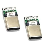 TYPE-C USB-C 5A 30V USB 3.1 プラグ コネクター ソケット SMTタイプ DIY 部品 パーツ PCBボード付き 2個セット (オス)