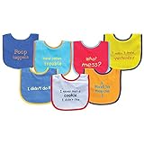 Luvable Friends 7 Piece Bold Sayings Bibs, Blue by Luvable Friends
