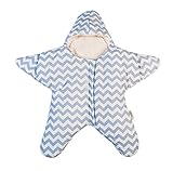 SK 海星ちゃんベビー寝袋、100％コットン軽く薄いベビー抱き布団、外出ベビー服・抱っこひも(ブルー)