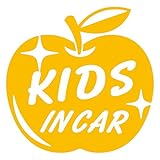 imoninn KIDS in car ステッカー　【シンプル版】　No.63　リンゴ　（黄色）