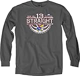 カンザスジェイホークス13 Straight Big 12 Basketball Champs長袖グレーTシャツ L