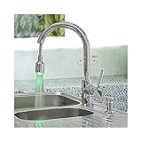Tophome キッチン用 台付 混合水栓 シンク や 洗面台 LEDキッチン蛇口　台所蛇口　引出し式水栓　クロム