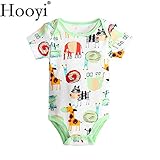 Hooyi 赤ちゃん男の子半袖ボディスーツの新生児の服の女の子の綿のジャンプスーツ (5 緑, 6 month)