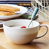 蓋碗のオート麦牛乳杯杯セラミック朝食杯大容量を持って可愛い湯飲みの骨の磁器のコップ,b