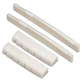 【Amazon限定ブランド】２セット４pcs ギター ナット ギター サドル 高品質の真牛骨製 よく鳴る 高音質良 アコースティックギター用