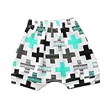 Liebeye ショーツ　ズボン　子供　男の子　赤ちゃん　かわいい　ベビー　短パン　スポーツ　夏　春 Green black cross - shorts 70cm