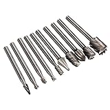 Perfk HSS素材 バールータビット 電動研削 研磨ヘッド ロータリーファイル 彫刻機 木工ツール 10本セット