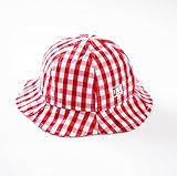 MORGEN SKY モルゲンスカイ 紫外線対策 ベビーUVcut帽子 キッズハット 棉生地 アウトドアウェア 新生児から幼稚園までの子供向けキャップ チューリップハット レッドチェック柄 (L（頭周