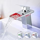 洗面水栓　洗面蛇口　3色LEDバス蛇口　蛇口　LED　LEDライト洗面蛇口　混合水栓　3色LED　水栓　洗面ボール用　水流発電　現代的　温度センサー付　真鍮製　ホース付き　おしゃれ