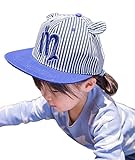 (トヨベイ)Toyobuy 子供用 ハット 縞柄 野球帽 ベースボールキャップ 男の子 女の子 カジュアルキャップ 赤ちゃん ベビー 帽子 日よけ 通学 遠足（ブルー・52cm）