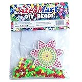 AteaMart DIYビーズ 5mm (キット内容:1個ペグボード+1個ピンセット+100ピースのカラフルBeadz+アイロンペーパー)（7角形）並行輸入品