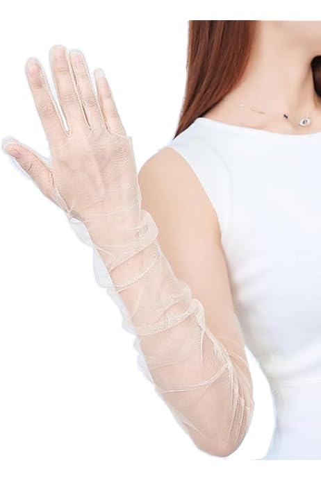 Amazon.co.jp: 手袋 ドレスグローブ ロング チュール オーガンジー 