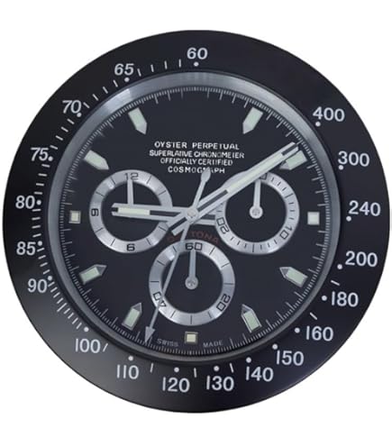 Amazon.co.jp: シルバーロレックス壁掛け時計デイトナ発光時計リビング