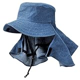 日除けカバー付き　デニムスタイルガーデンハット