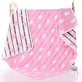 6重赤ちゃんおくるみ ガーゼケット 入浴用　ふわふわ暖かい　柔らかい肌触り ガーゼタオル ベビーブランケット アルパカ ピンク