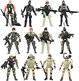 Liberty Imports 12個パック 米軍 おもちゃ兵士 プレイセット 陸軍 メンズ アクションフィギュア リアルな陸軍特殊部隊レンジャーと武器ギア 戦闘アクセサリー 子供用 ごっこ バトルプレイ用