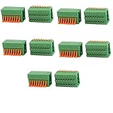 uxcell PCBターミナルブロック PCBマウント グリーン 10個入 150V 2A 8P