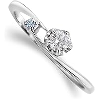 [レガン] アイスブルーダイヤモンド エンゲージリング 婚約指輪 プラチナ ダイヤモンド 0.1ct UP